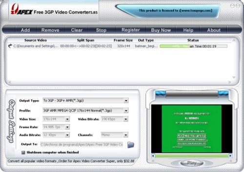 Free 3GP Video Converter 3.2.2.57 - Download, herunterladen 3.2.2.57
