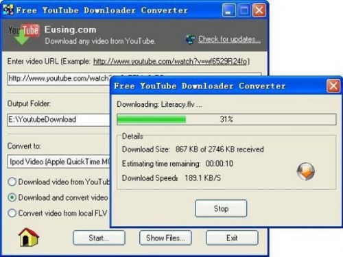 Eusing Free YouTube Downloader Converter 1.6 - Download, herunterladen 1.6