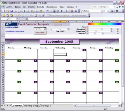 Excel Calendar Template 1.3.2 - Download, herunterladen 1.3.2